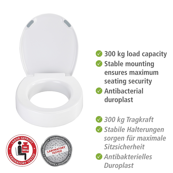 WC-Sitz Secura Comfort - WC-Sitz: Duroplast, Grifffläche: Kunststoff (TPR), Befestigung: Kunststoff - Weiß