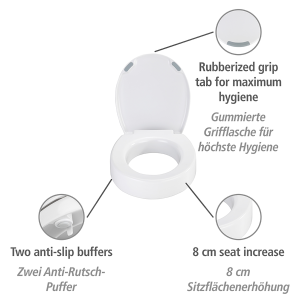 WC-Sitz Secura Comfort - WC-Sitz: Duroplast, Grifffläche: Kunststoff (TPR), Befestigung: Kunststoff - Weiß