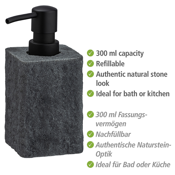 Seifenspender Villata - Polyresin - Grau