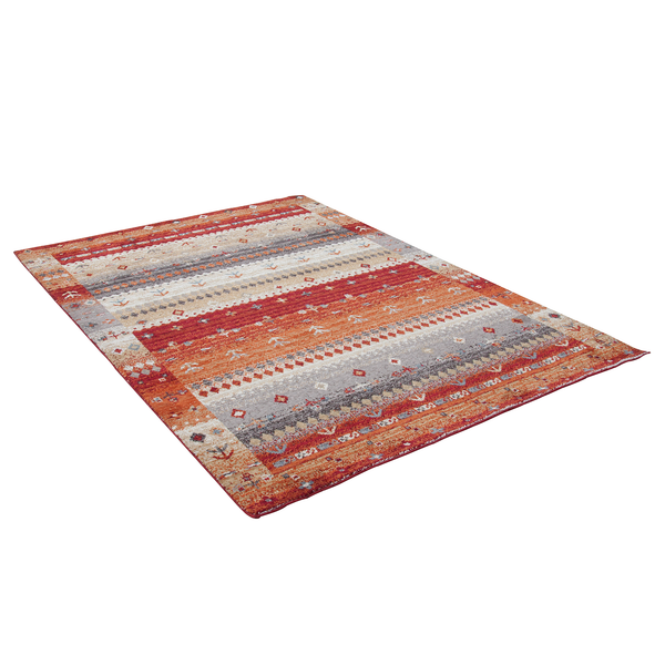 Kurzflorteppich Fasa IV - Microfaser Polyester - Rot - 70 x 140 cm