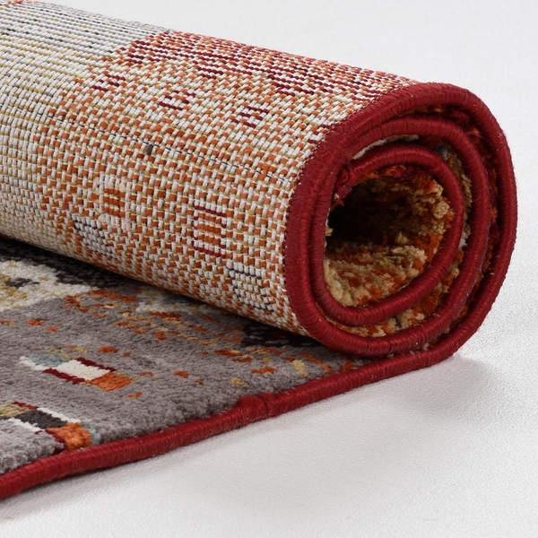 Kurzflorteppich Fasa IV - Microfaser Polyester - Rot - 70 x 140 cm