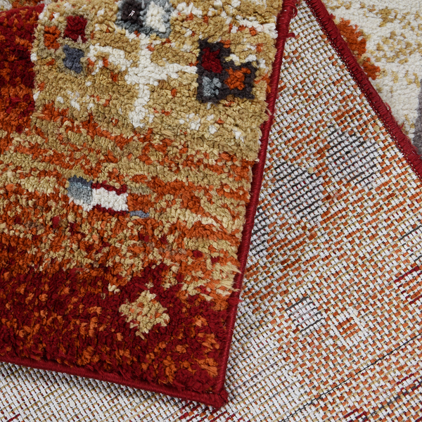 Kurzflorteppich Fasa IV - Microfaser Polyester - Rot - 70 x 140 cm