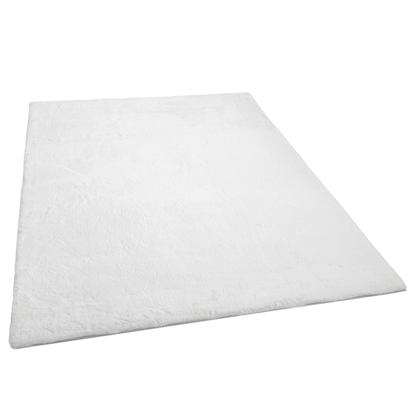 Kurzflorteppich Chiara I - Polyester - Weiß - 60 x 135 cm