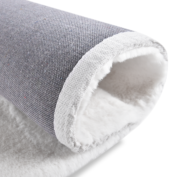 Kurzflorteppich Chiara I - Polyester - Weiß - 60 x 135 cm