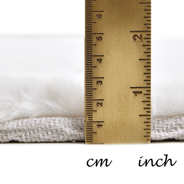 Kurzflorteppich Chiara I - Polyester - Weiß - 60 x 135 cm