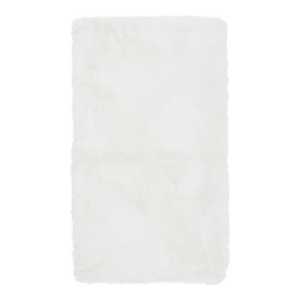 Hochflorteppich Sara I - Polyester - Weiß - 70 x 120 cm