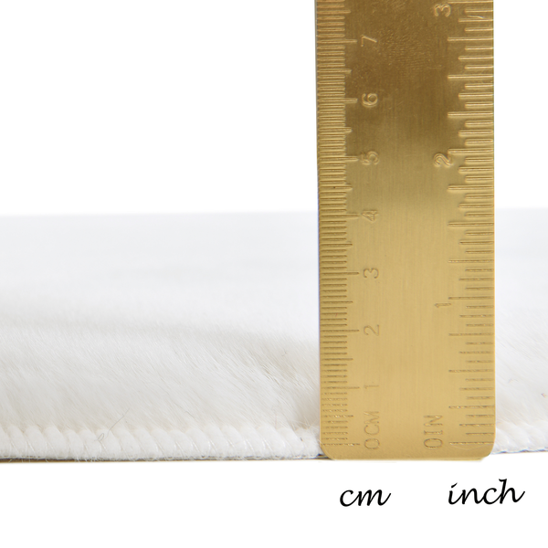 Hochflorteppich Sara I - Polyester - Weiß - 70 x 120 cm