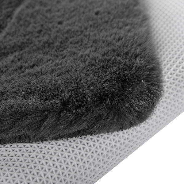 Hochflorteppich Sara I - Polyester - Anthrazit - 70 x 120 cm