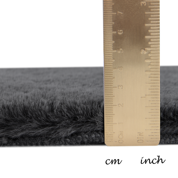 Hochflorteppich Sara I - Polyester - Anthrazit - 70 x 120 cm