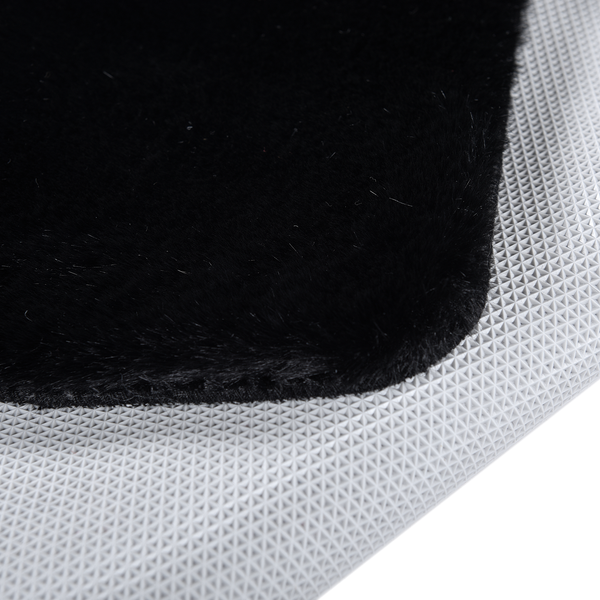 Hochflorteppich Sara I - Polyester - Schwarz - 60 x 90 cm