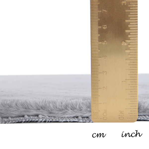 Hochflorteppich Sara I - Polyester - Silber - 70 x 120 cm