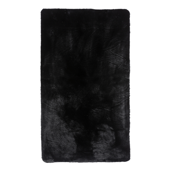 Hochflorteppich Sara I - Polyester - Schwarz - 70 x 120 cm