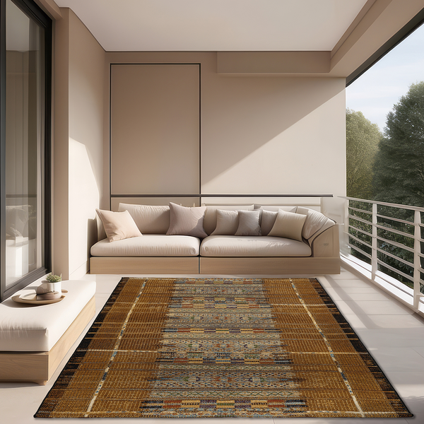 Kurzflorteppich Aurora 038 - Kunstfaser - Gold - 80 x 165 cm