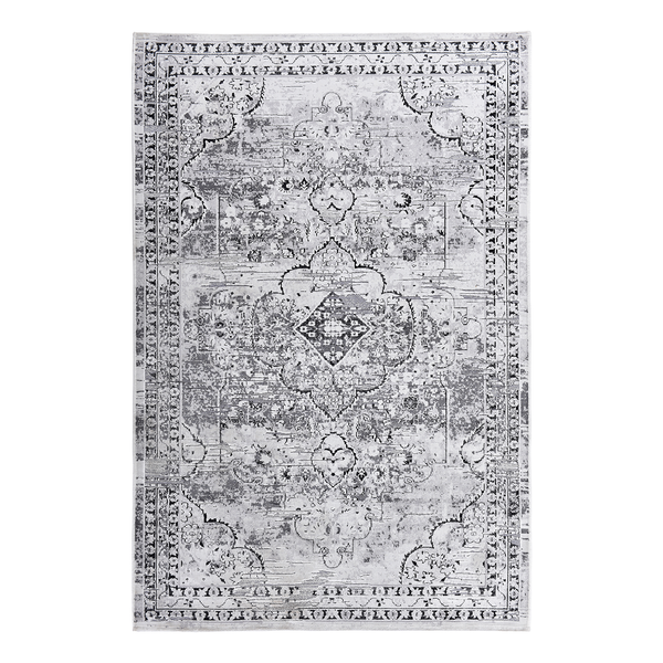 Kurzflorteppich Orelia 105 - Polyester / Viskose - Silber - 75 x 150 cm