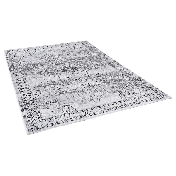 Kurzflorteppich Orelia 105 - Polyester / Viskose - Silber - 75 x 150 cm