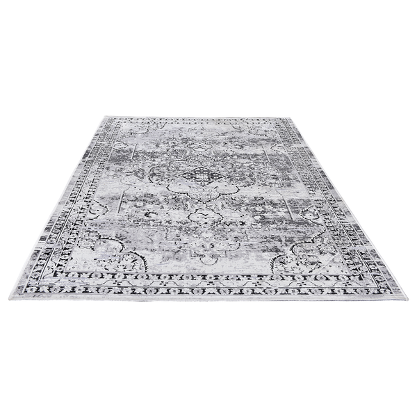 Kurzflorteppich Orelia 105 - Polyester / Viskose - Silber - 75 x 150 cm