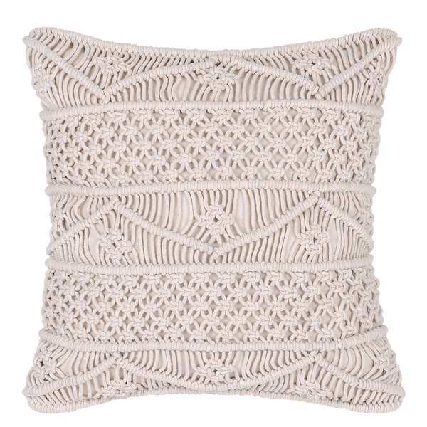 Makramee Dekokissen Orania - Baumwolle - Beige