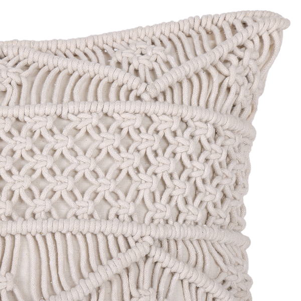 Makramee Dekokissen Orania - Baumwolle - Beige