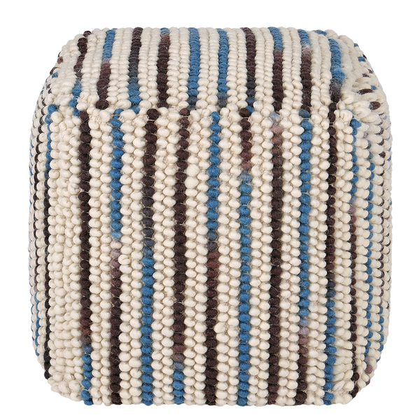 Pouf Robin - Wolle / Baumwolle - Mehrfarbig