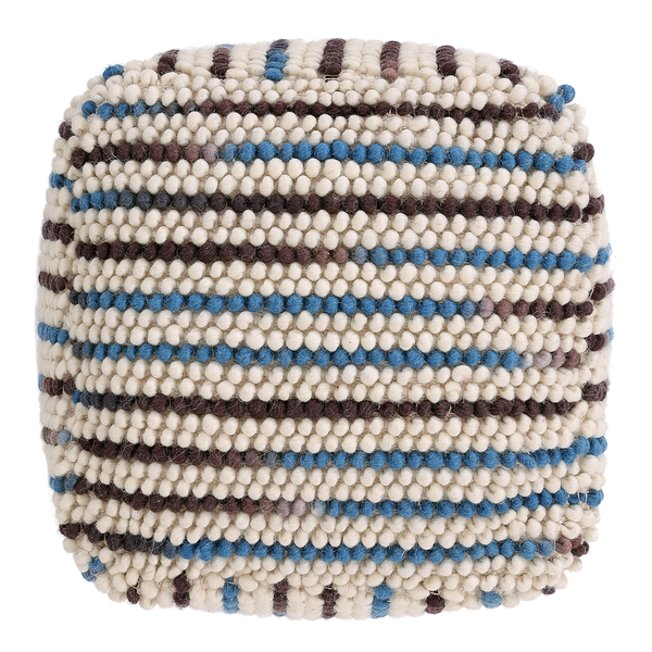Pouf Robin - Wolle / Baumwolle - Mehrfarbig