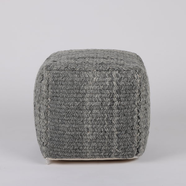 Pouf Sonia - Wolle / Baumwolle - Mehrfarbig