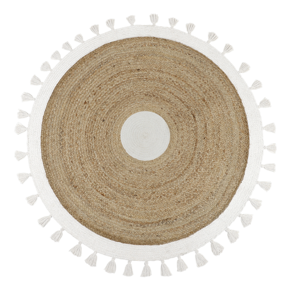 Kurzflorteppich Scotty - Baumwolle - Natural - Durchmesser: 160 cm