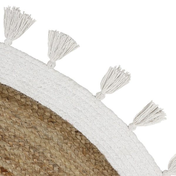 Kurzflorteppich Scotty - Baumwolle - Natural - Durchmesser: 160 cm