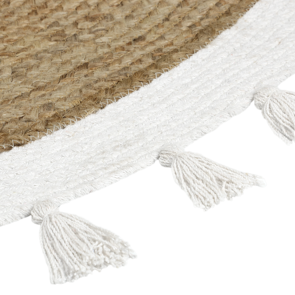 Kurzflorteppich Scotty - Baumwolle - Natural - Durchmesser: 160 cm