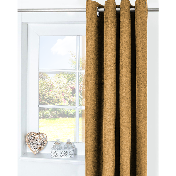 Ösenschal Dimout I - Polyester - Currygelb - 140 x 245 cm