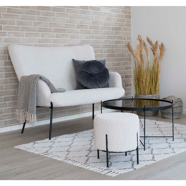 Dekokissen Luso - Samt / Polyester - Grau