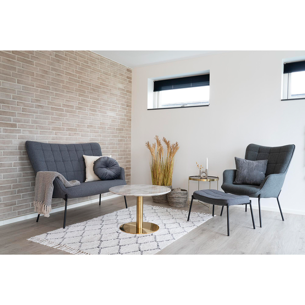 Dekokissen Luso - Samt / Polyester - Grau