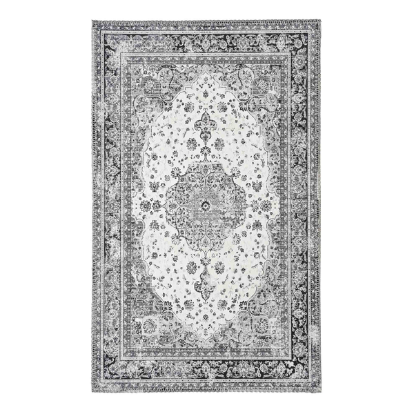 Fußmatte Havana - Polyester Chenille - Schwarz / Weiß