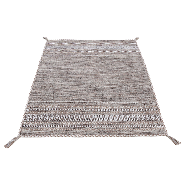 Flachgewebeteppich Kelim Azizi - Baumwolle - Beige - 80 x 150 cm