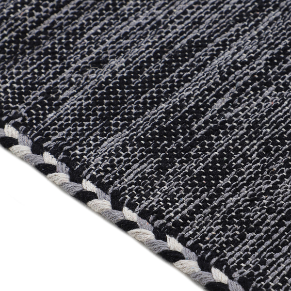 Läufer Kelim Azizi - Baumwolle - Schwarz - 60 x 180 cm