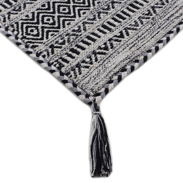 Läufer Kelim Azizi - Baumwolle - Schwarz - 60 x 180 cm