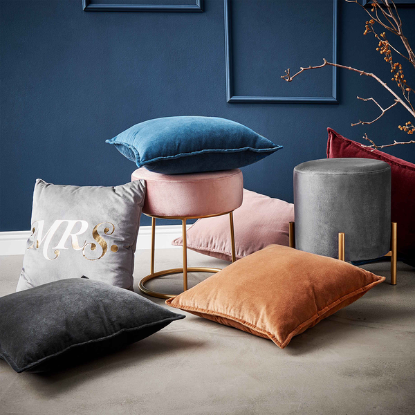 Dekokissen COTTON VELVET - Baumwolle - Hellbraun - Hellbraun - 45 x 45 cm