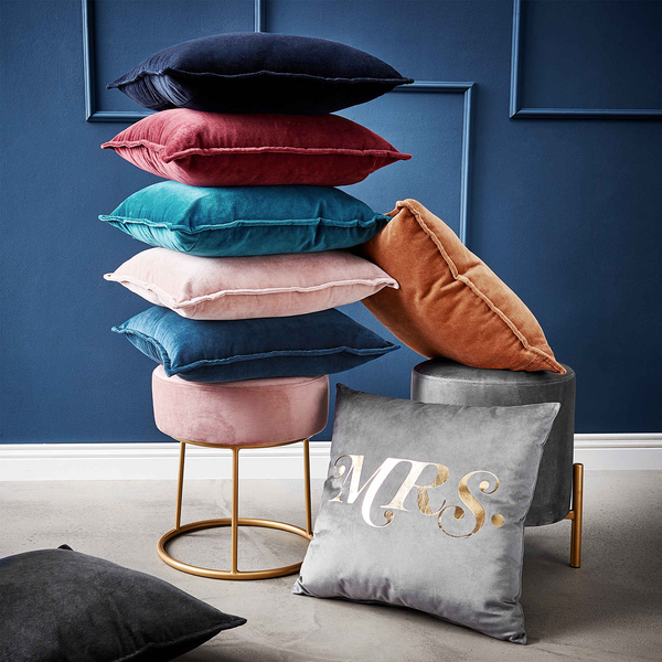 Dekokissen COTTON VELVET - Baumwolle - Hellbraun - Hellbraun - 45 x 45 cm