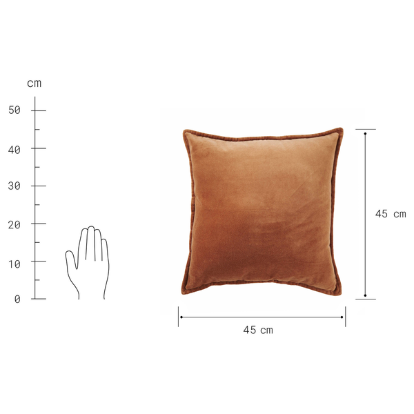 Dekokissen COTTON VELVET - Baumwolle - Hellbraun - Hellbraun - 45 x 45 cm