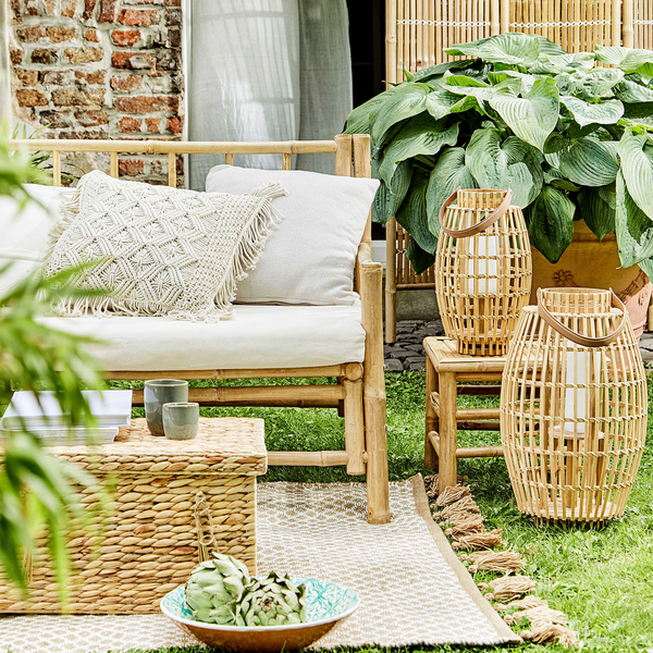 Dekokissen MACRAMÈ Zickzack - Baumwolle - Creme