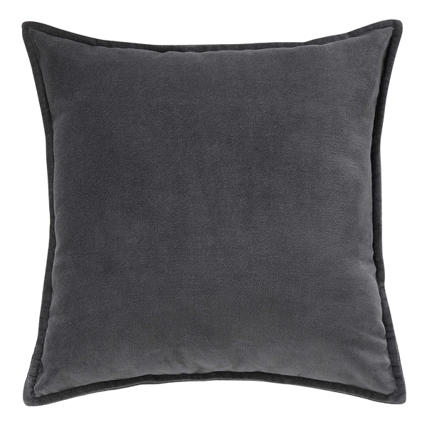 Dekokissen COTTON VELVET - Baumwolle / Polyester - Anthrazit - 45 x 45 cm