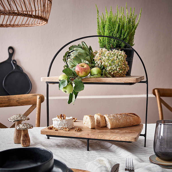 Etagere MANGO DAYS - Eisen / Mango - Braun