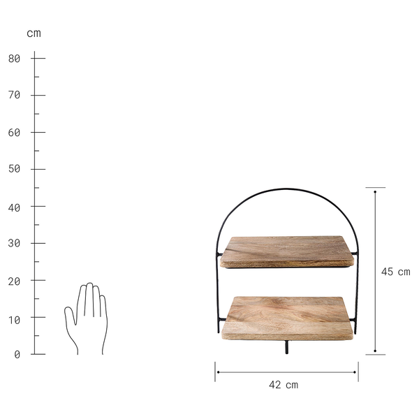 Etagere MANGO DAYS - Eisen / Mango - Braun