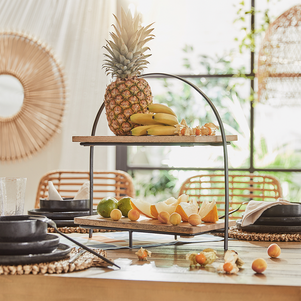 Etagere MANGO DAYS - Eisen / Mango - Braun