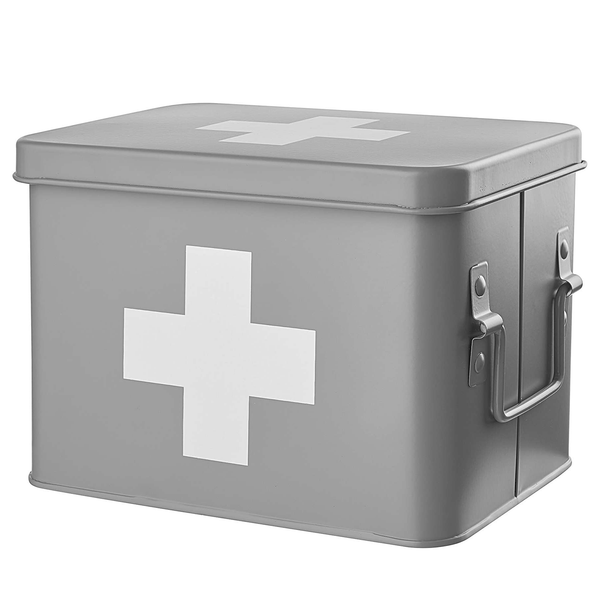 Medikamentenbox MEDIC - Eisen - Anthrazit / Weiß - Grau