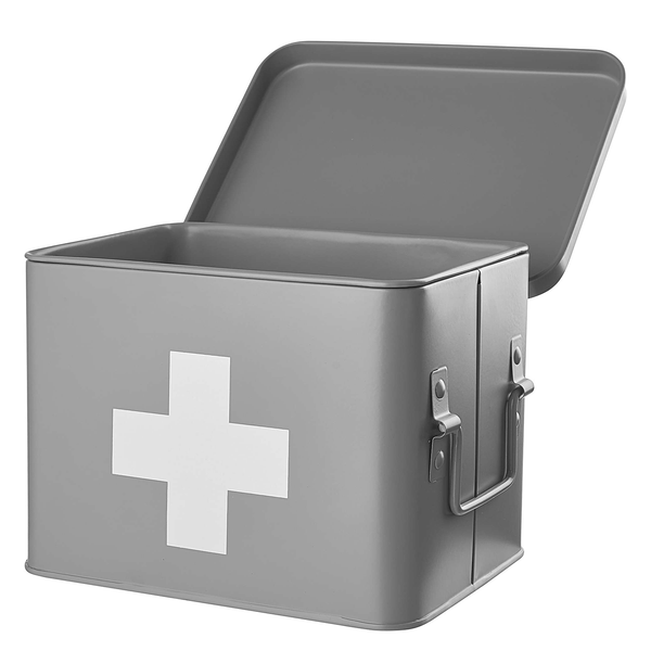 Medikamentenbox MEDIC - Eisen - Anthrazit / Weiß - Grau