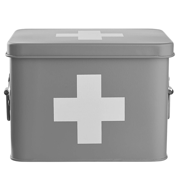 Medikamentenbox MEDIC - Eisen - Anthrazit / Weiß - Grau