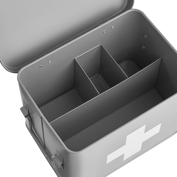 Medikamentenbox MEDIC - Eisen - Anthrazit / Weiß - Grau