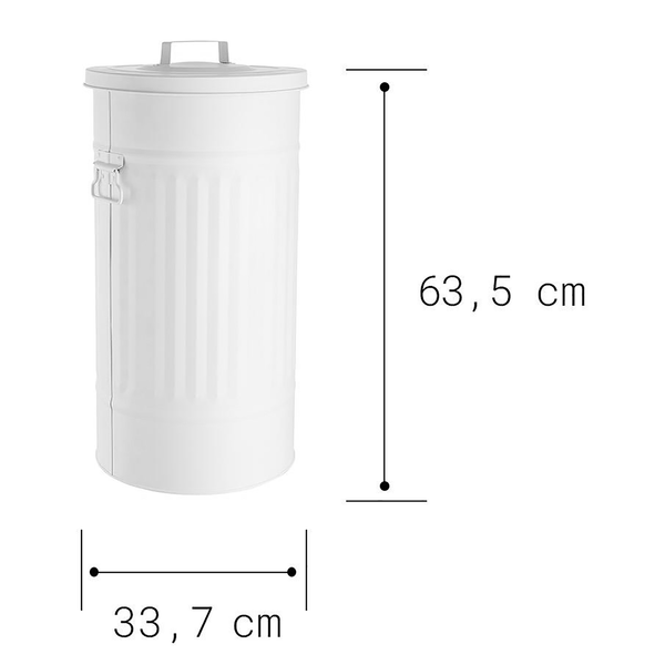 Mülltonne Oskar ZINC - Zink - Weiß - Weiß