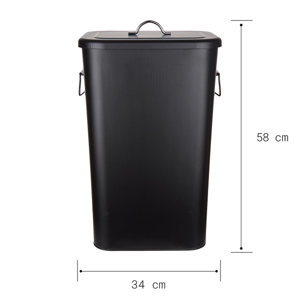 Mülleimer BINSTER - Stahlblech  - Schwarz