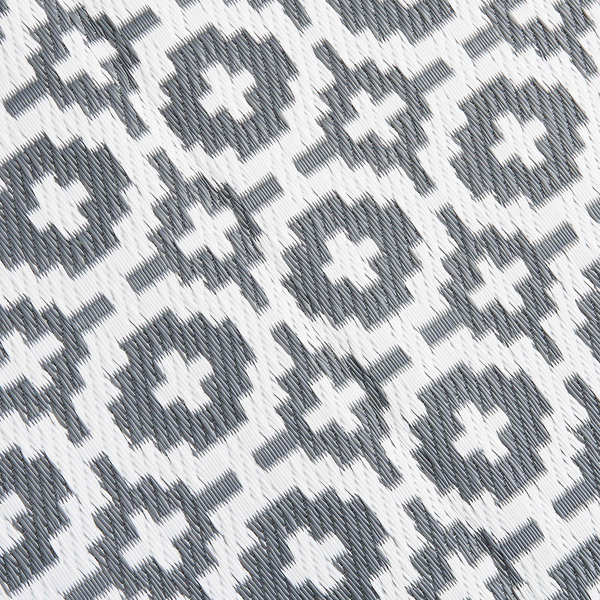 In-/Outdoorteppich COLOUR CLASH Mosaik I - Polypropylen, davon mind. 20% recyceltes - Grau / Weiß - 118 x 180 cm